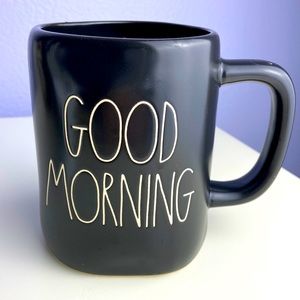 Rae Dunn Good Morning black coffee mug